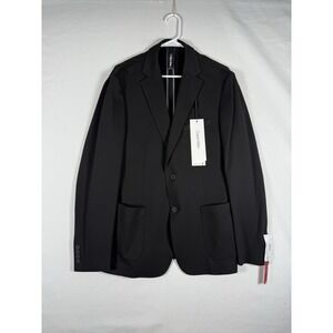 NWT Calvin Klein Blazer Mens 42R Black X Slim Fit Stretch Solid Knit Suit Jacket